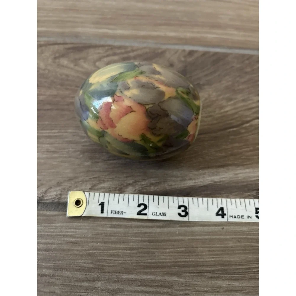 Enesco Easter Egg Tulip Flowers Fabric Mache Decoupage Vintage